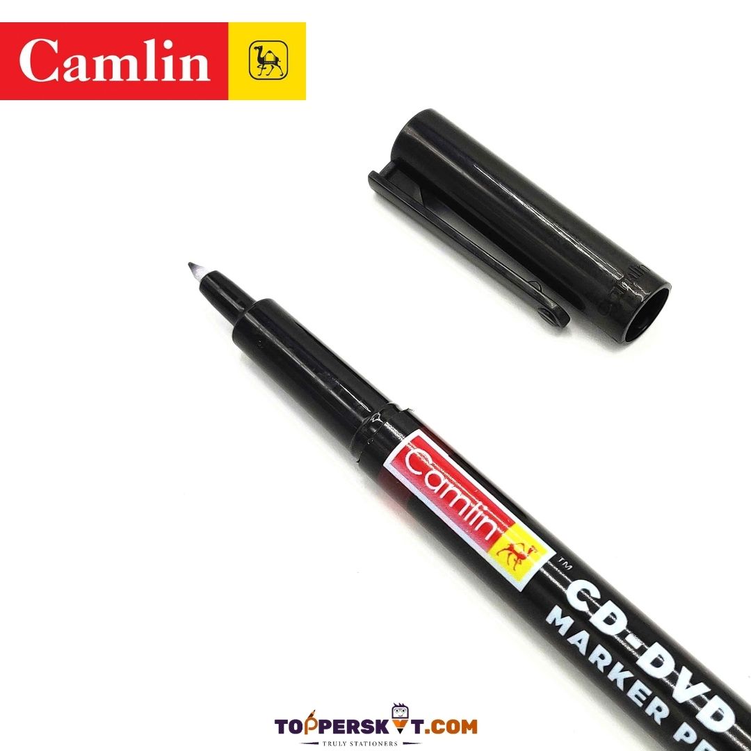 Camlin CD – DVD Marker Pen - Black : Consistent, Dark, and Versatile Marking ( Pack Of 1 ) - Topperskit LLP