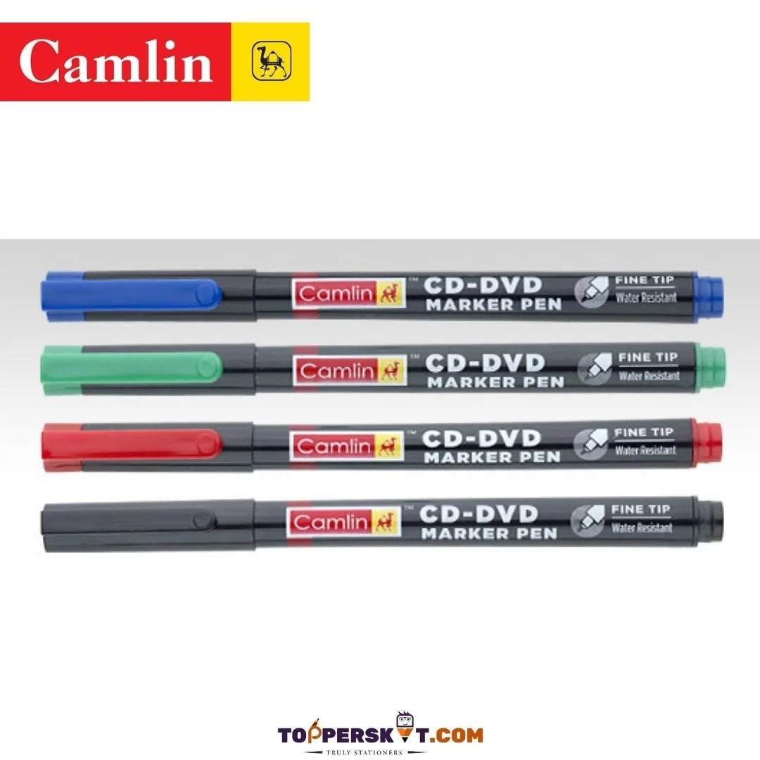 Camlin CD – DVD Marker Pen - Red: Consistent, Dark, and Versatile Marking ( Pack Of 1 ) - Topperskit LLP