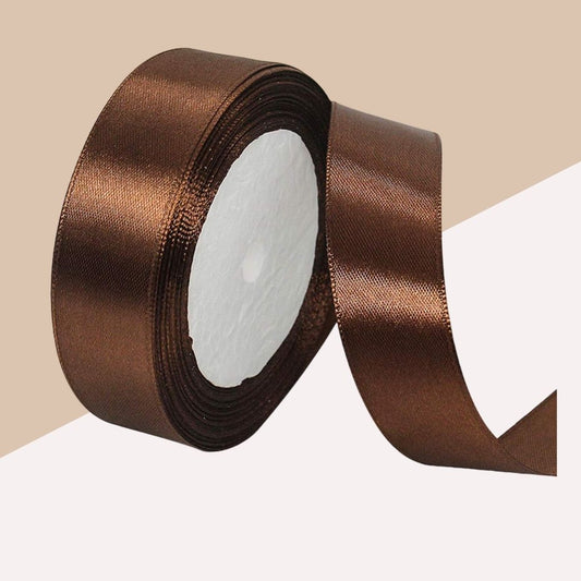 Cloth Ribbon - Brown ( 1 inch ) : Perfect for Crafts and Decorations ( Pack of 1 ) - Ribbons - TOPPERSKIT