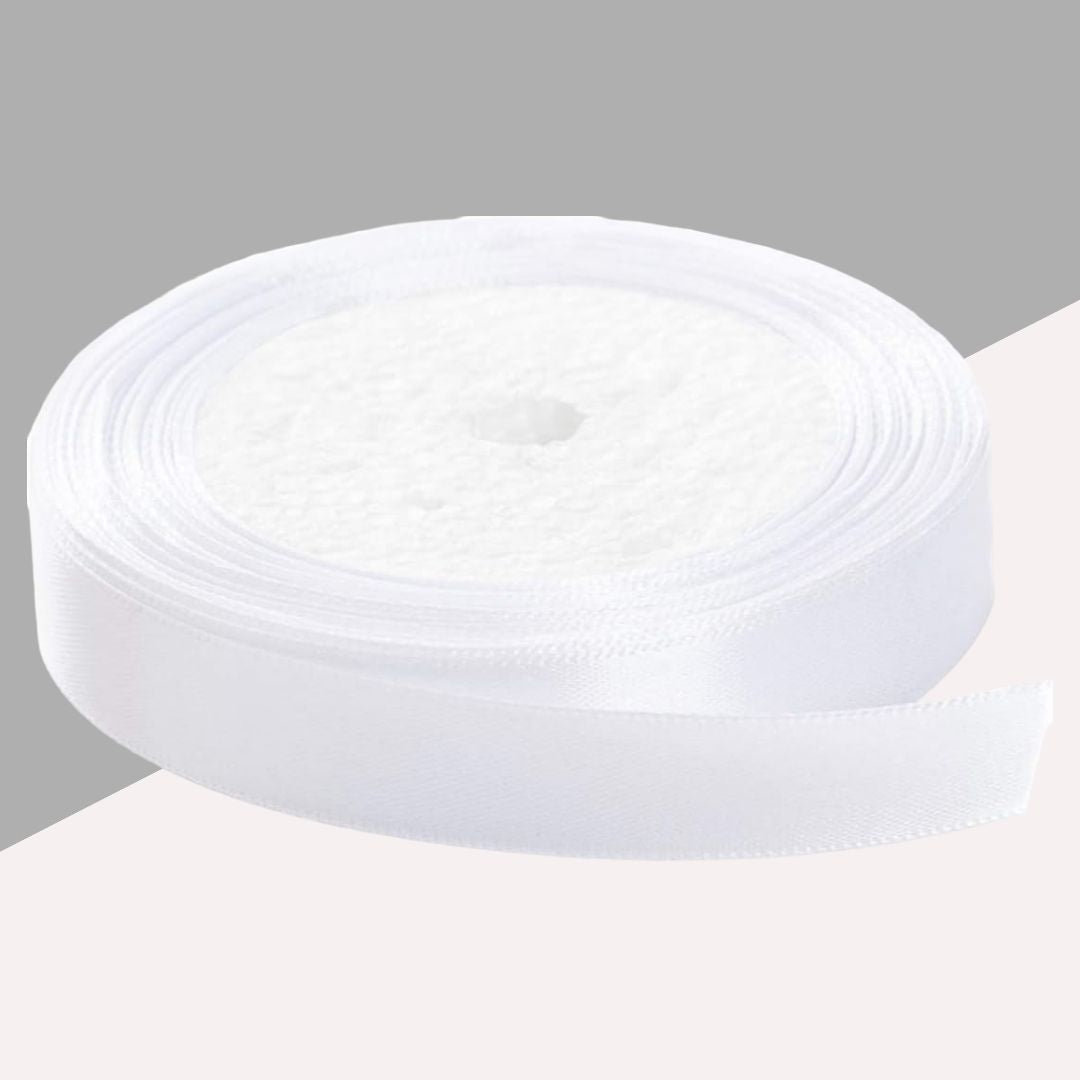 Cloth Ribbon - White ( 0.5 inch ) : Perfect for Crafts and Decorations ( Pack of 1 ) - Ribbons - TOPPERSKIT