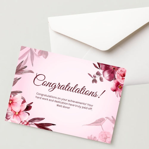 Congratulation Greeting Card – 300 GSM Cold Pressed Paper with 1 Envelope