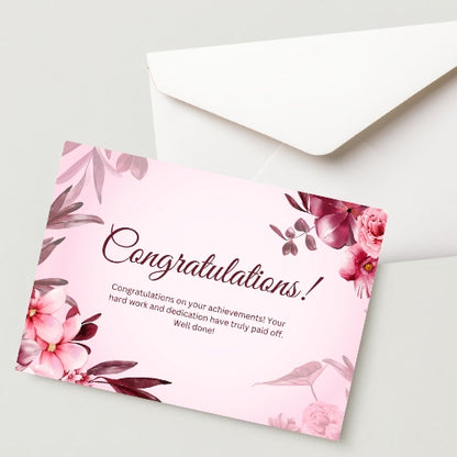 Congratulation Greeting Card – 300 GSM Cold Pressed Paper with 1 Envelope