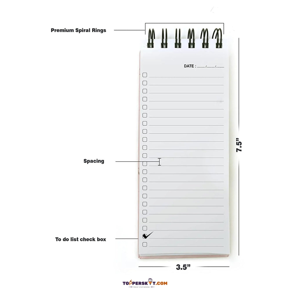 Articious To-Do List Pad - Hard Bound Cover, 130 Ruled Pages (Pack of 1)