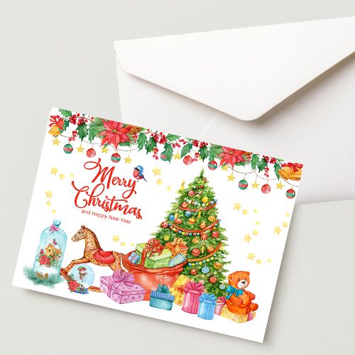 Christmas Greeting Card- 300 GSM Paper with Envelope (Pack of 1)