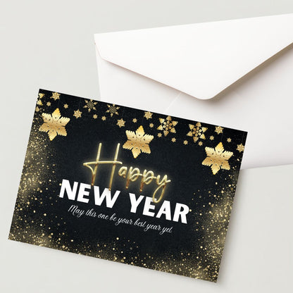 New Year Greeting Card – 300 GSM, Cold Pressed, 1 Card with Envelope