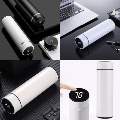 Printed Temperature Water Bottle - 500ml, Metal Bottle with LED Display (Pack of 1)