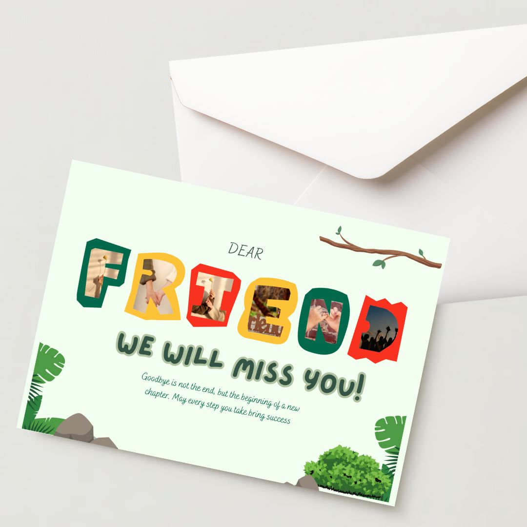 Friendship Card with 1 Envelope – 300 GSM Cold Pressed Paper 13cm x 9cm (Pack of 1)