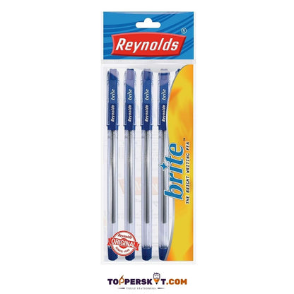 Reynolds Brite Ball Pen  – Blue: Elevate Your Writing Brilliance! (Pack of 5 ) - Topperskit LLP