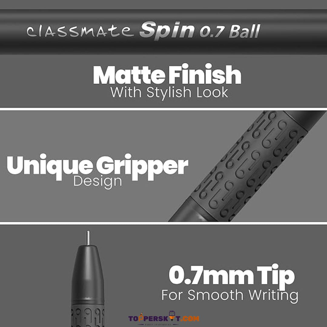 Classmate Spin 0.7 Ball Pen - Black (Pack of 1)