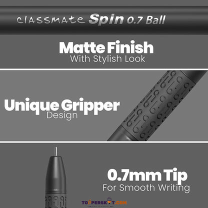 Classmate Spin 0.7 Ball Pen - Black (Pack of 1)