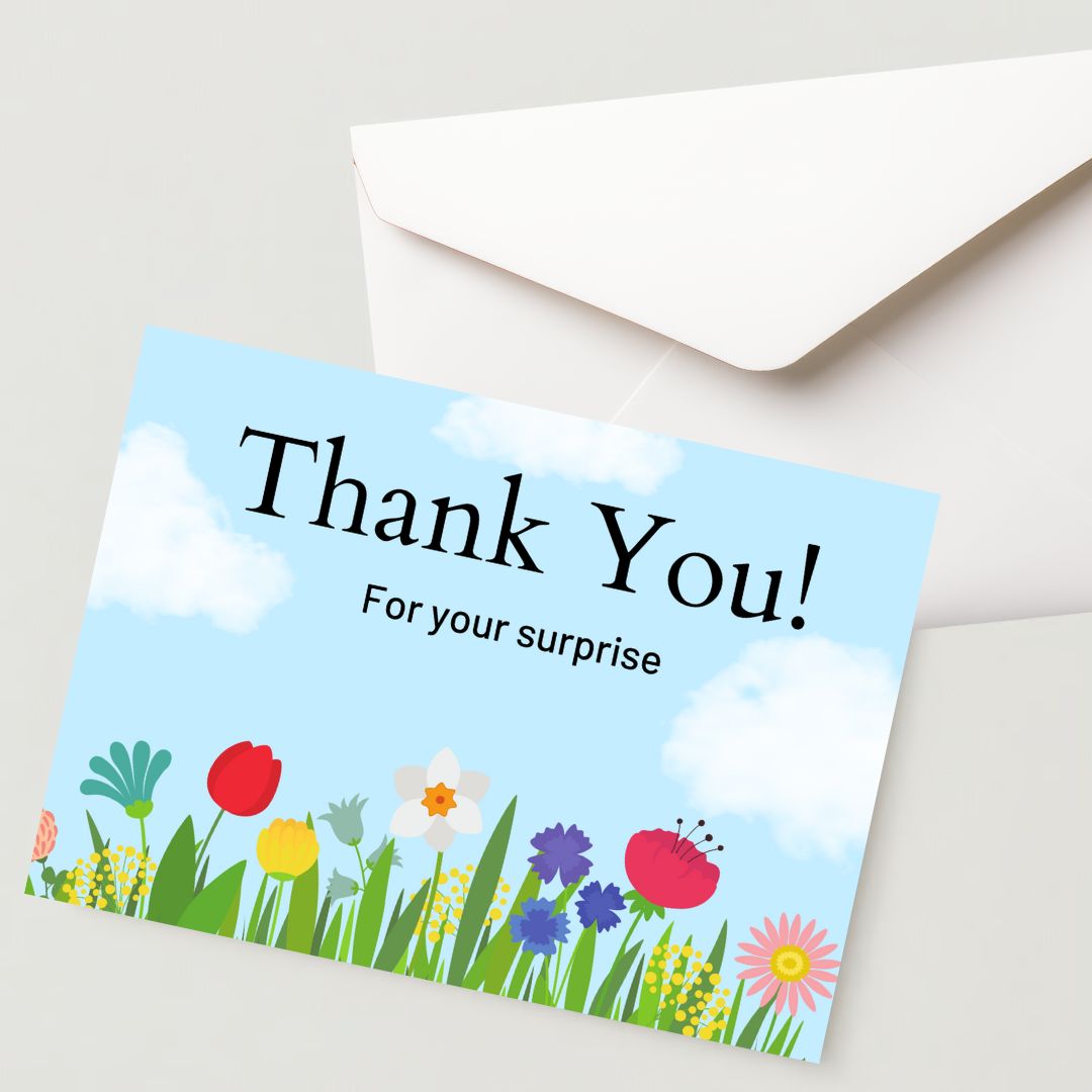 Thank You greeting Card - Premium 300 GSM Paper with Envelope (Pack of 1)