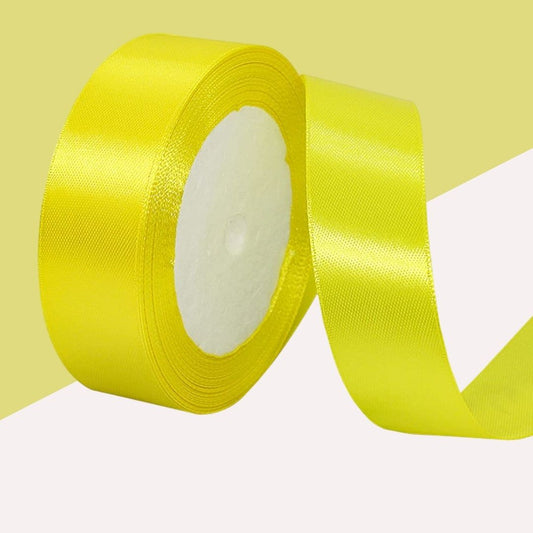 Cloth Ribbon - Yellow ( 1 inch ) : Perfect for Crafts and Decorations ( Pack of 1 ) - Ribbons - TOPPERSKIT