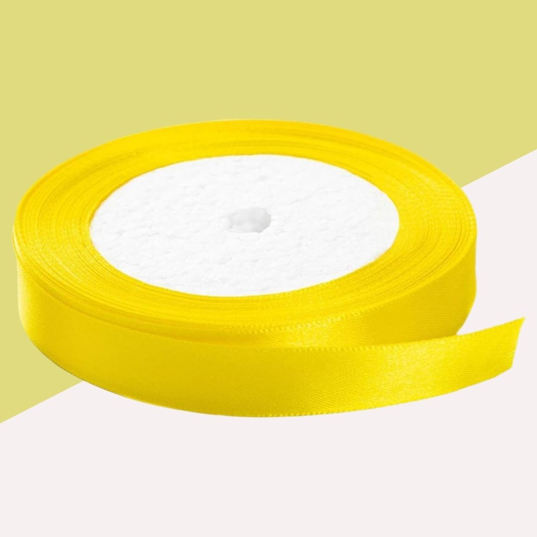 Cloth Ribbon - Yellow ( 0.5 inch ) : Perfect for Crafts and Decorations ( Pack of 1 ) - Ribbons - TOPPERSKIT