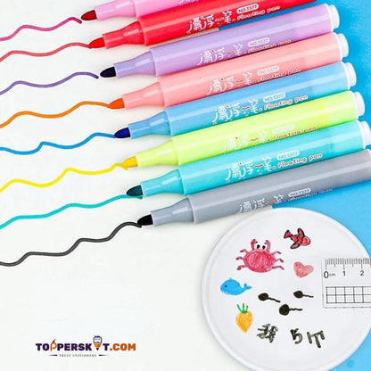 Enchanting Magic Floating Pen Set: Create Floating Artworks with Multicolour Ink ( Pack of 8 ) - Topperskit LLP