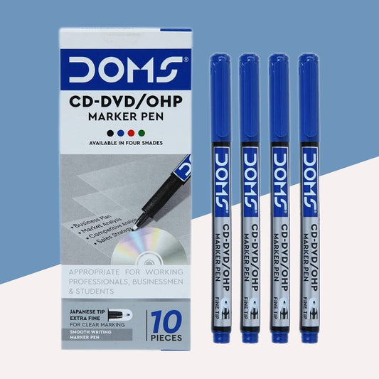 Doms CD DVD Marker - Blue : Precision Labeling with Extra Fine Japanese Tip ( Pack Of 1 ) - Topperskit LLP