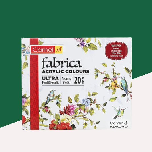Camel Fabrica Acrylic Ultra Pearl and Metallic Colour Set – Multicolour : Elevate Your DIY and Hobby Painting  ( Pack of 20 )