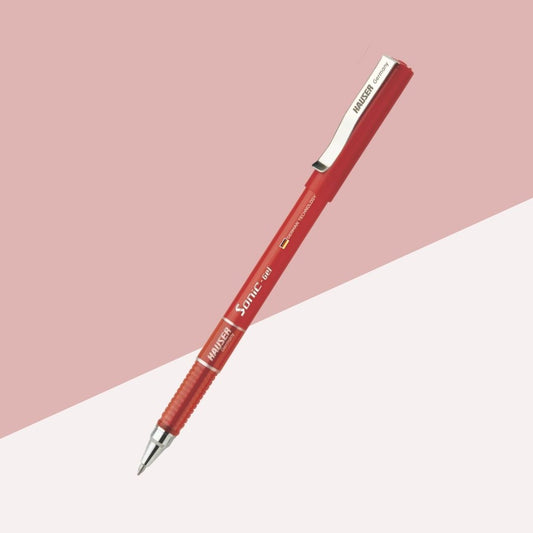 Hauser Sonic Waterproof Gel Pen – Red: Elegance in Every Stroke, Durability in Every Detail ( Pack of 1 ) - Topperskit LLP