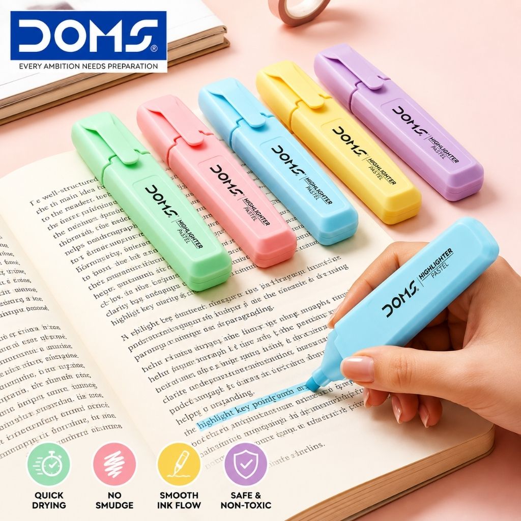 Doms 5 Pastel Color Highlighter Set - Image 2
