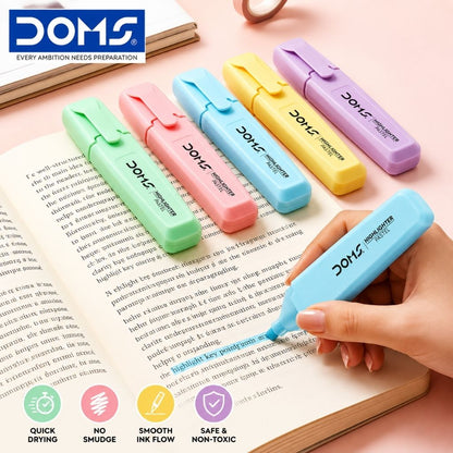 Doms 5 Pastel Color Highlighter Set - Image 2