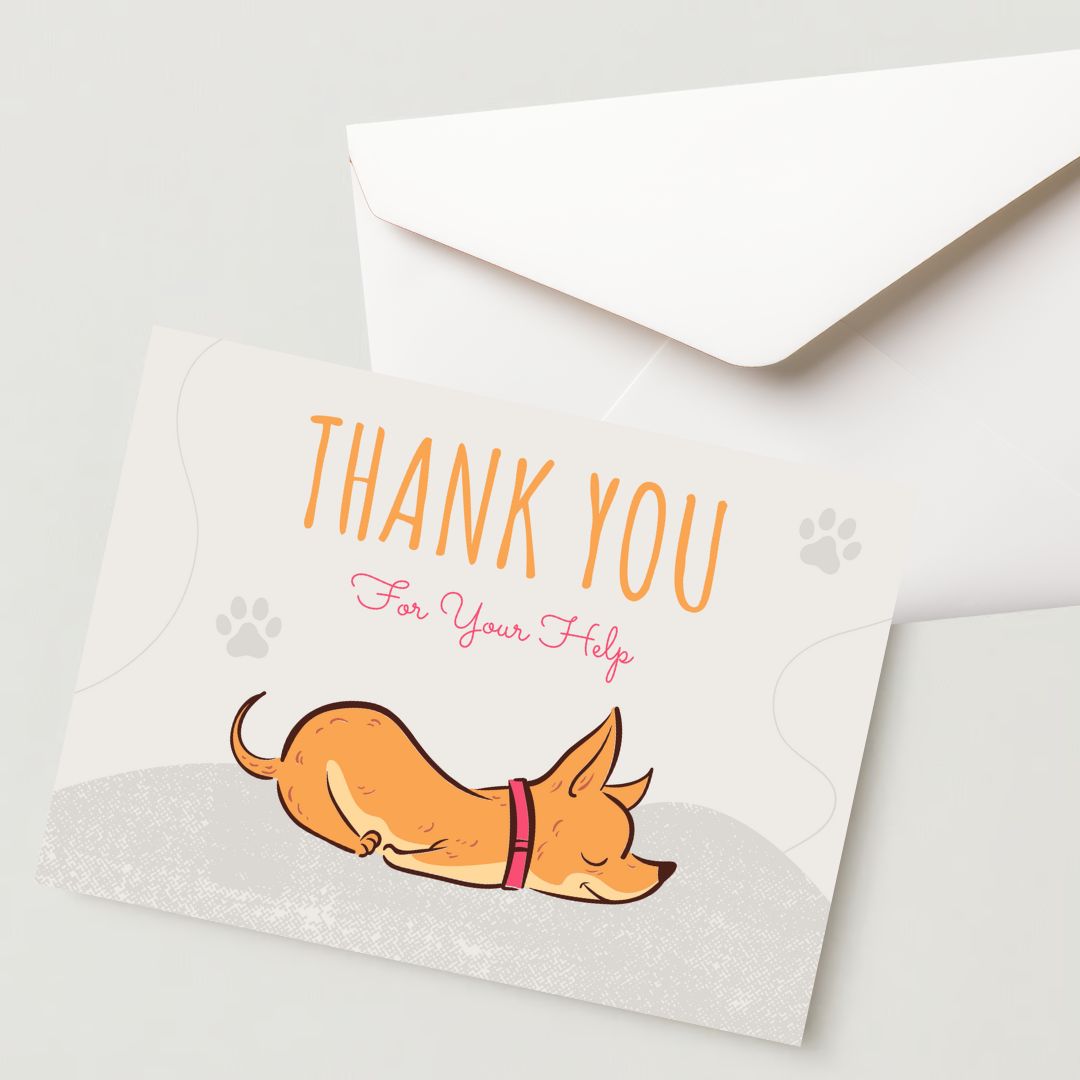 Thank You greeting Card - Premium 300 GSM Paper with Envelope (Pack of 1)