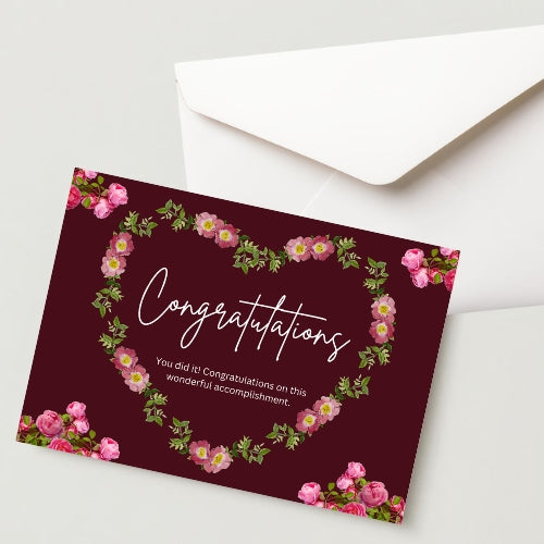 Congratulation Greeting Card – 300 GSM Cold Pressed Paper with 1 Envelope