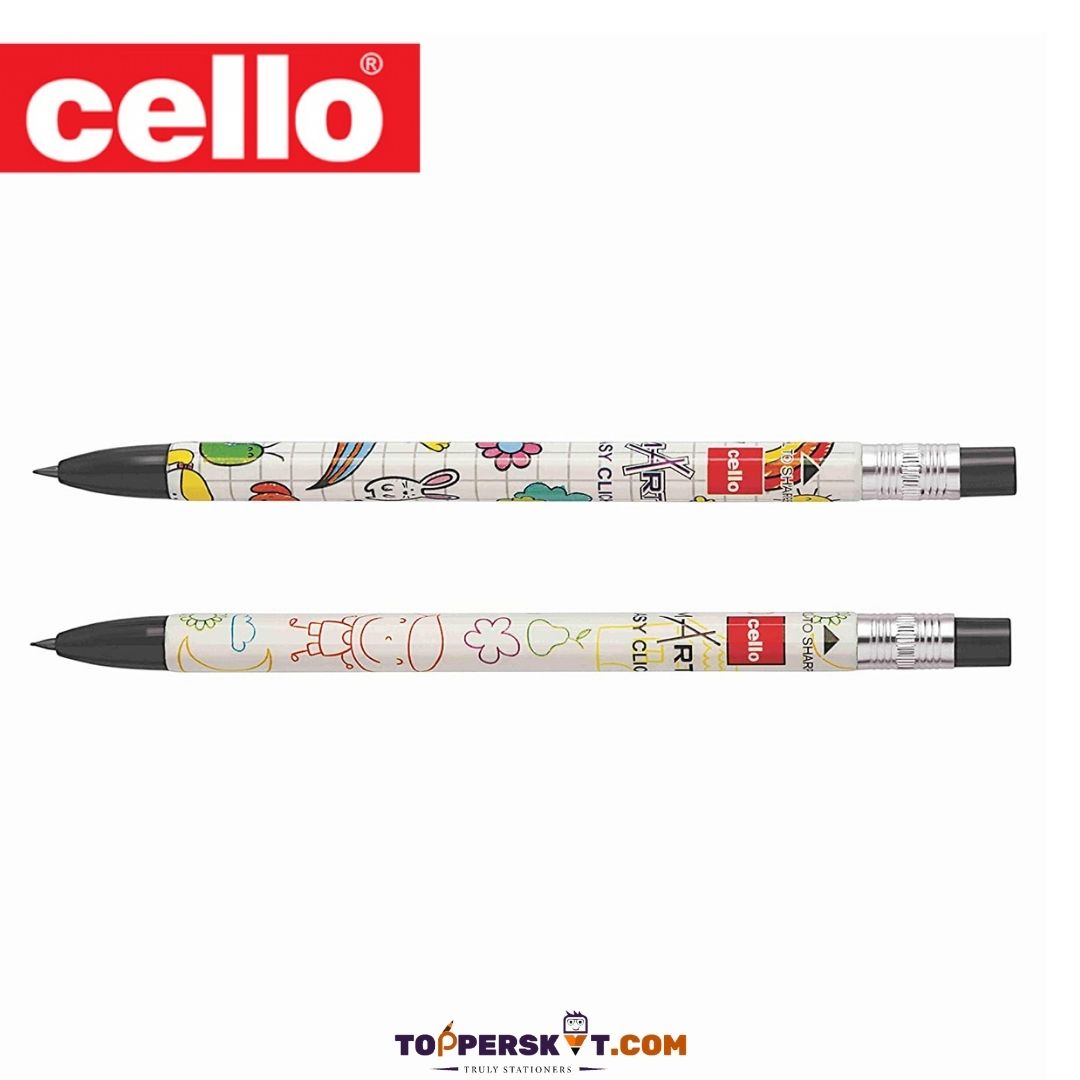 Cello Easy Click Mechanical Pencils - 2mm: Fashionable Design, Break-Resistant Leads ( Pack Of 1 ) - Topperskit LLP
