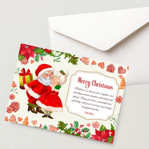 Christmas Greeting Card- 300 GSM Paper with Envelope (Pack of 1)