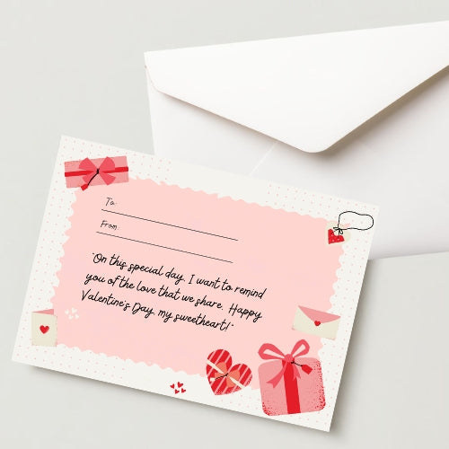 Premium Valentine's Day Greeting Card 300 GSM Cold Pressed Paper with 1 Envelope