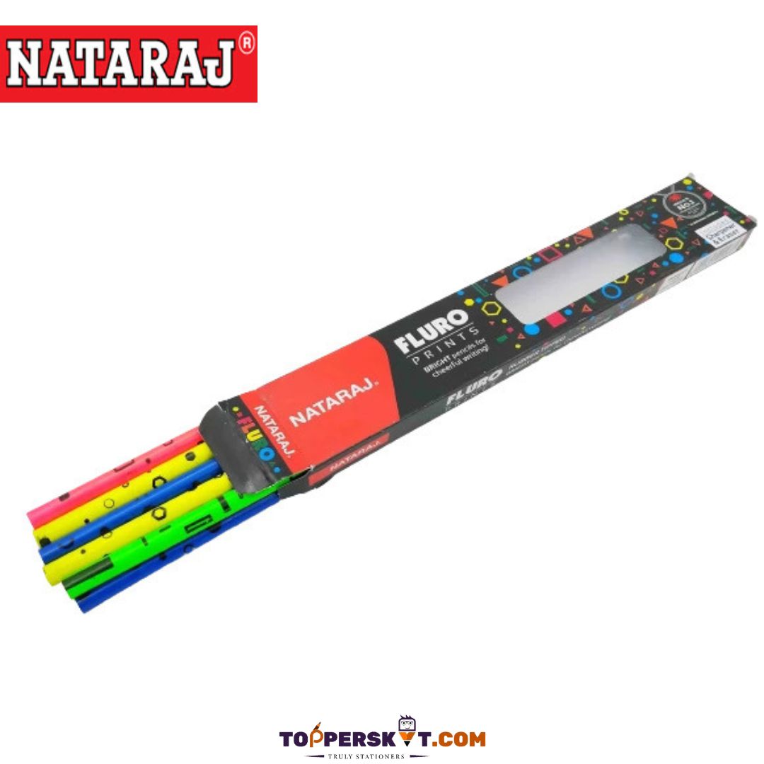 Natraj Fluro Neon Color Print Pencils for Vibrant Writing ( Pack Of 10 ) - Topperskit LLP