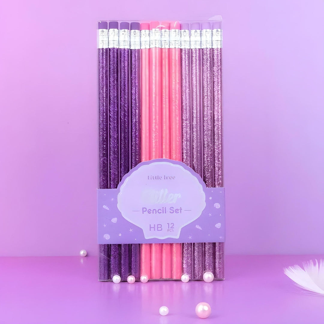 Premium Little Tree Glitter Body HB Pencil (Set of 12)