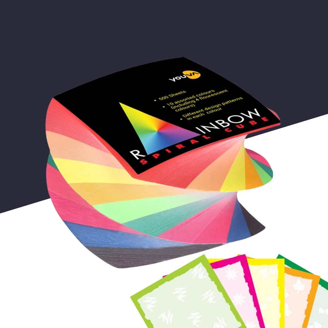 Navneet Youva Rainbow Spiral Cube Notepad – 500 Sheets (Pack of 1)
