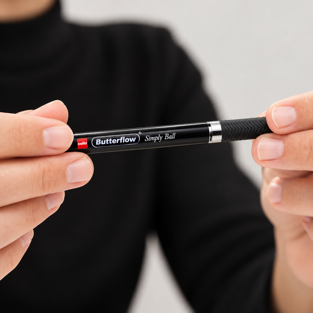 (5 pcs)Cello Butterflow Ballpoint Pen – Black
