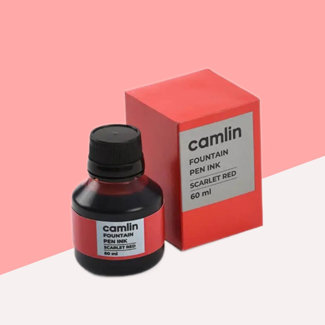 Camlin Kokuyo Fountain Pen Ink Bottle – Red : Elevate Your Writing Experience ( Pack of 1 ) - Topperskit LLP