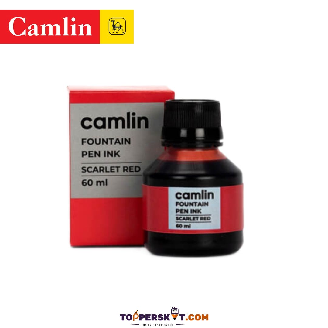 Camlin Kokuyo Fountain Pen Ink Bottle – Red : Elevate Your Writing Experience ( Pack of 1 ) - Topperskit LLP