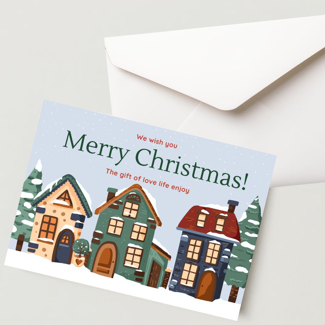 Christmas Greeting Card- 300 GSM Paper with Envelope (Pack of 1)