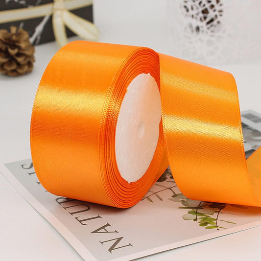 Cloth Ribbon - Orange ( 1 inch ) : Perfect for Crafts and Decorations ( Pack of 1 )