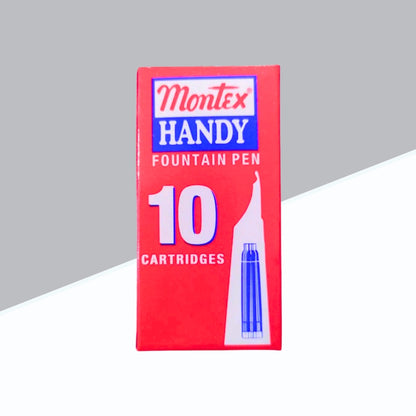 (10 Pcs.) Montex Handy Fountain Pen Cartridges – Black Ink