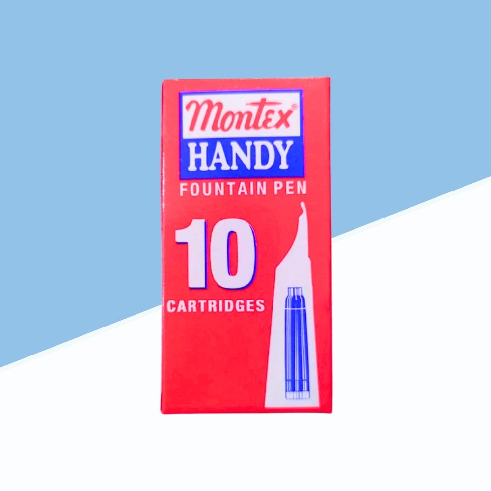 (10 Pcs.) Montex Handy Fountain Pen Cartridges – Blue Ink