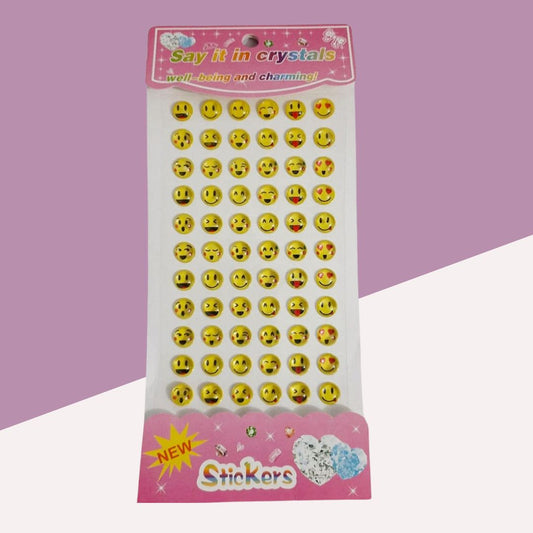 Expressive Emoji Stone Stickers Crystal Designs ( Pack of 1 )