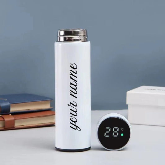 Printed Temperature Water Bottle - 500ml, Metal Bottle with LED Display (Pack of 1)
