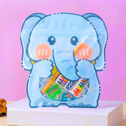 Cute Elephant Design Transparent Gift Kit- Perfect Gifting Option For Kids (Pack of 1)