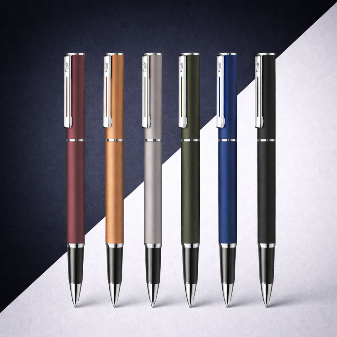 Flair Prime Metal Rollerball Pen- Blue Ink (Pack of 1)