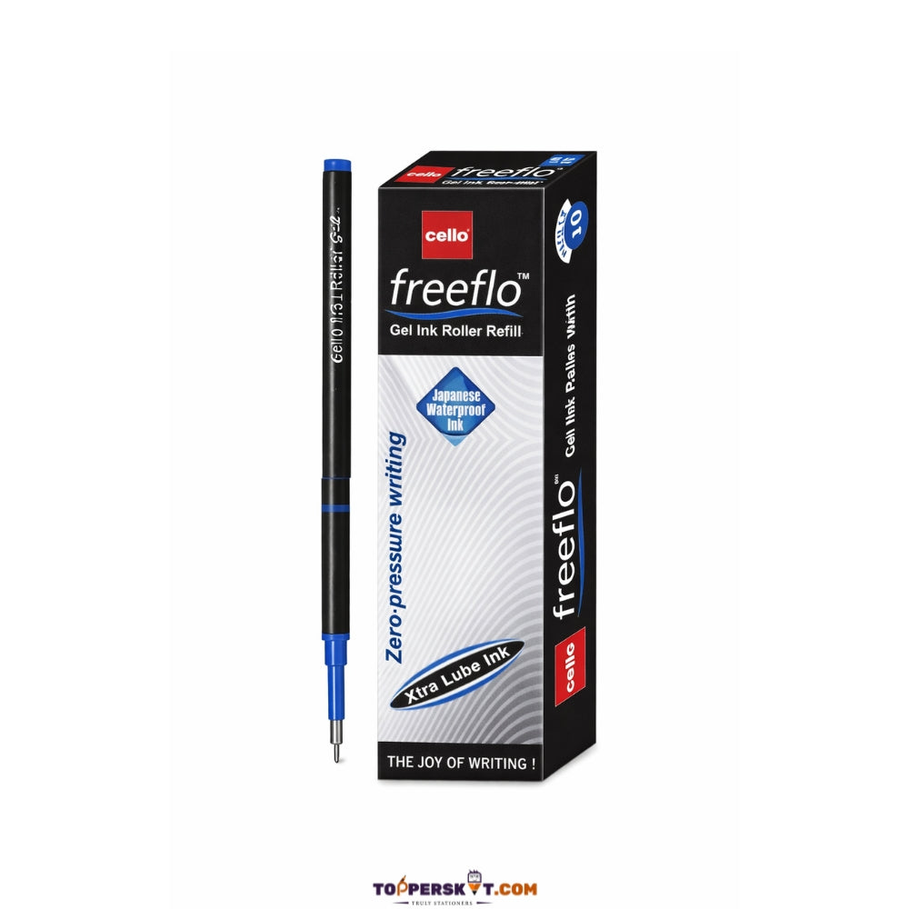 ( 10 pcs.) Cello Freeflo Gel Ink Roller Pen Refill – Blue