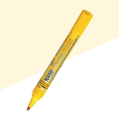 Pentel N450 Permanent Marker – Medium Bullet Tip, Yellow (Pack of 1)