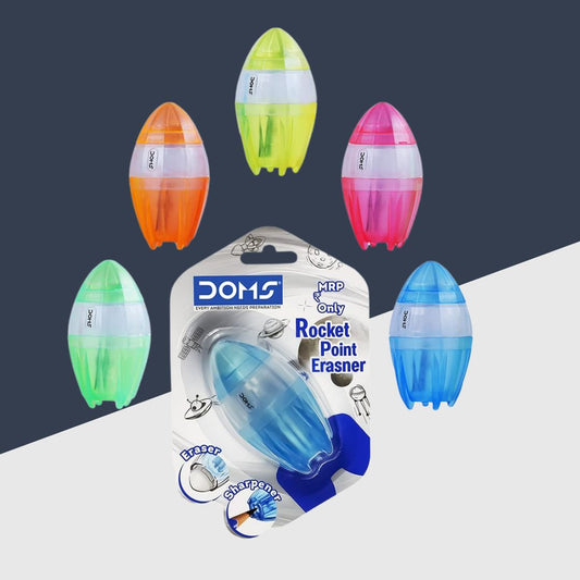 DOMS Rocket Point Erasner Combo Eraser + Sharpener (Pack of 1)