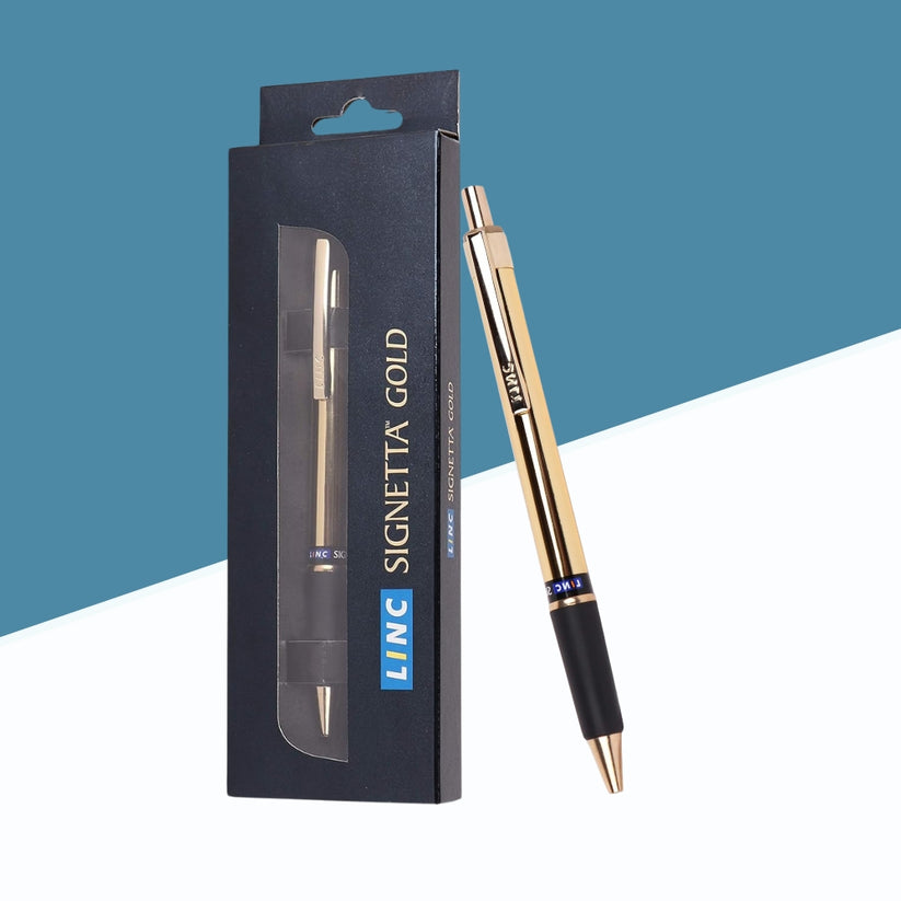 Linc Signetta Gold Ball Pen-Blue (Pack of 1) – Topperskit LLP