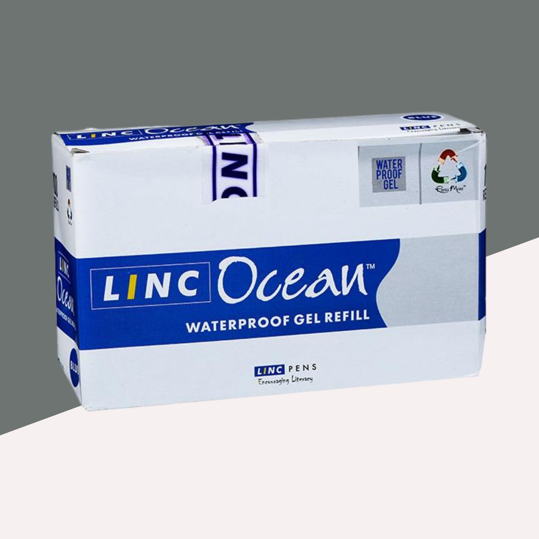 Linc Ocean Waterproof Gel Pen Refill  – Black: Precision in Every Stroke ( Set of 5 ) - Topperskit LLP