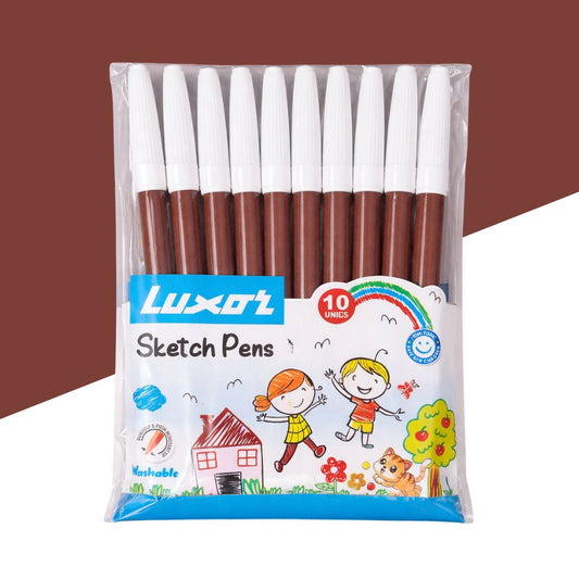 Luxor Sketch Pens - Brown ( Set Of 10 )