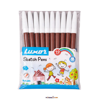 Luxor Sketch Pens - Brown ( Set Of 10 )