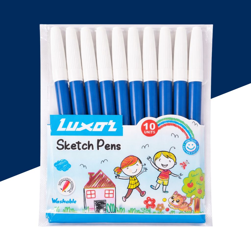 Luxor Sketch Pens - Blue ( Set Of 10 )
